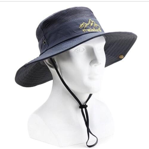Embroidered letters fisherman caps male outdoor quick-drying sunscreen hat summer female breathable fishing sun hats