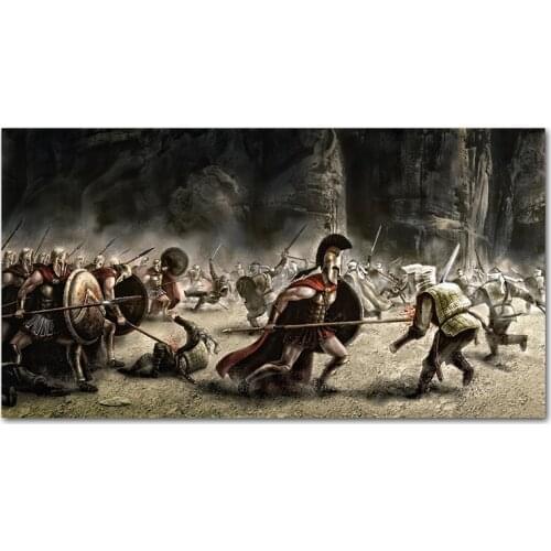 Movie Art Poster 300 Spartans Battle War Film Silk Prints Home Room Decor Cloth Wall Pictures