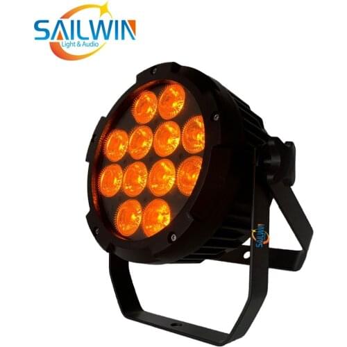 12X18W 2.4G Wireless IR Remote 6in1 RGBAW UV Wifi DMX LED Flat Par Can UV Color LED Sliam Par Light For Disco Club Party