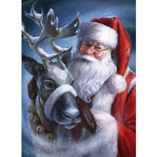 KEXINZU 5D Paint With Diamonds Santa Claus DIY Diamond Painting Mosaic Christmas Deer Handmade Gift Home Decor