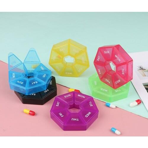 1Pc Pill Case Plastic 7 Days Tablet Candy Box Portable Storage Tablet Holder Travel Organizer Pill Dispenser Container