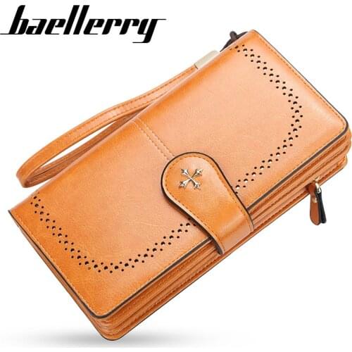 Baellerry Leather Women Wallets Long Zipper Womens Wallet Women Purses Money Coin Holder Female Purse Zipper Female Long Purse