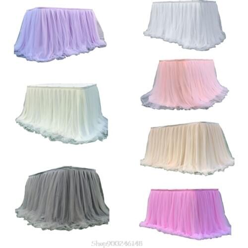 Colorful Tablecloth Tulle Dessert Reception Table Skirt Decoration for Wedding Party Home Birthday N10 20 Dropship