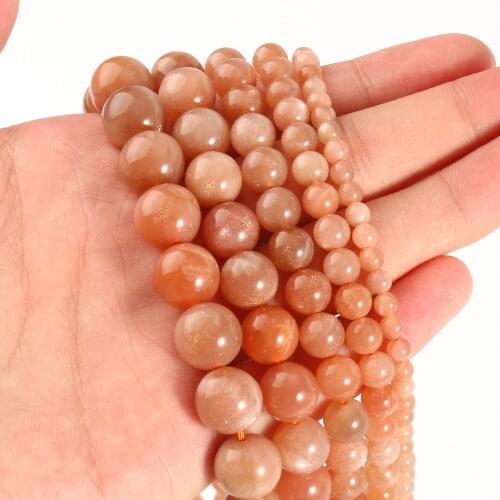 6/8/10mm Natural Stone Beads AAA sunstone Beads Round Loose Beads For Jewelry Making Diy Bracelets Earring 7.5inch