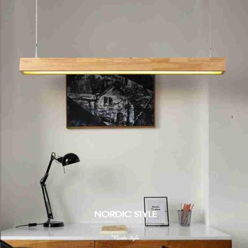LukLoy Modern Wooden Pendant Light LED Pendant Lamp for Living Room Foyer Dining Table Studio Cafe Shop Restaurant Bar