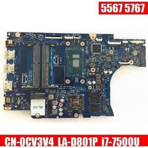 5567 Motherboard For Dell Inspiron 15-5567 5567 Laptop Motherboard CN-0CV3V4 BAL20 LA-D801P CN-0KFWK9 KFWK9 DDR4 i7-7500U CPU
