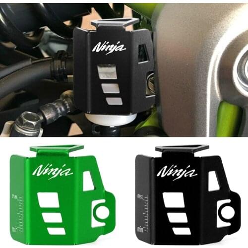 NINJA NEW Motorcycle Accessories CNC Rear Brake Fluid Cover Reservoir Guard Protective For Kawasaki NINJA 400 300 250 - 2021