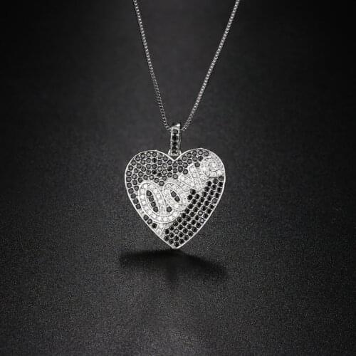 Newranos Charm Loving Heart Necklace Micro-Pave Cubic Zirconias Pendant Necklace for Women Fashion Jewelry NJD001602