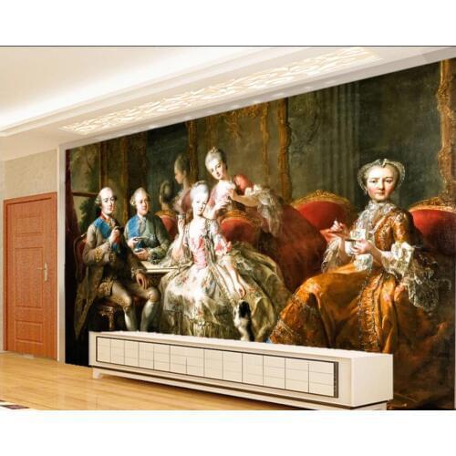 Custom photo wallpaper for walls 3 d murals wallpaper for living room Palace Noble Oil Painting mural TV Background wall paper