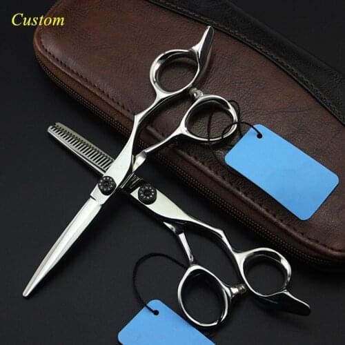 Custom professional japan 6 inch Big Circles hair scissors set cutting makas barber salon thinning shears hairdressing scissors