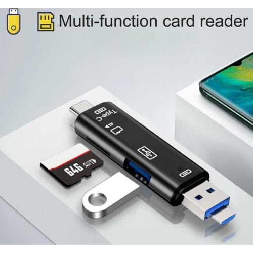 Dropshipping All In 1 USB Type C Card Reader SD TF MicroSD Card Reader USB C Micro USB Android Phone OTG Memory Card Writer
