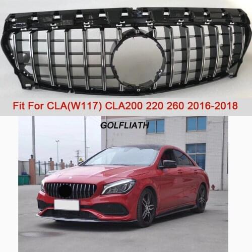 GTR style Grille Front Grill For CLA Class Mercedes Benz W117 C117 CLA200 220 CLA260 300 2016 2017 2018 ABS Material