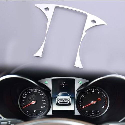 Silver Car Driving Computer Screen Panel Trim Fit For Mercedes Benz C W205 GLC X253
