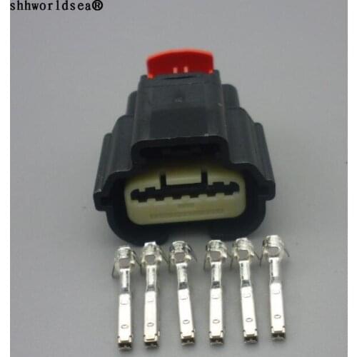 Shhworldsea 6pin 0.6mm Air flow meter for Buick Chevrolet intake air temperature sensor wiring harness plug