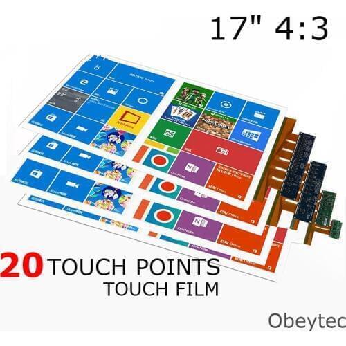 12% OFF 2PCS!! Obeytec 17 inch 20 Points Transparent Touch Screen Film, USB Port, Flexible, Stable for Kiosk terminal, 4:3