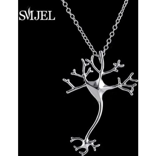 SMJEL Vintage Tree Pendant Necklace Elegant Womens Fashion Jewelry 2019 Geometric Plant Long Chain Necklaces Friendship Gift