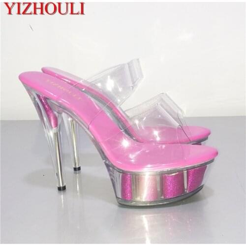 Match fine with 15CM high heels, sandals crystal, performance shoe nightclub lap-dancing shoes
