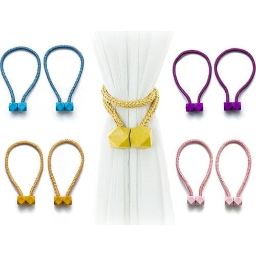 Rope Magnetic Buckle Simple Curtain Magnet Buckle, Magnetic Buckle Binding With Curtain Buckle Magnet Binding Rope Blue Orange