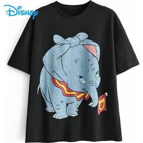 Disney Dumbo Elephant T-Shirt Women 2020 Summer Casual Cartoon Tshirt Women O-Neck Short Sleeve Tee Tops Female Femmes Fashion