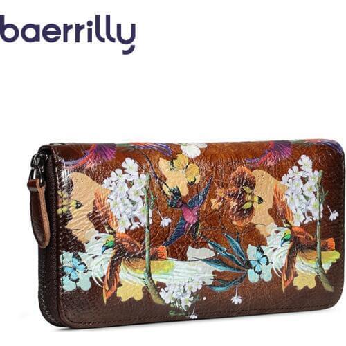 High-capacity Women Wallets With Phone Case Long Clutch Bags Wallet Female Genuine Leather Rfid Card Holders Coin Purse Girl