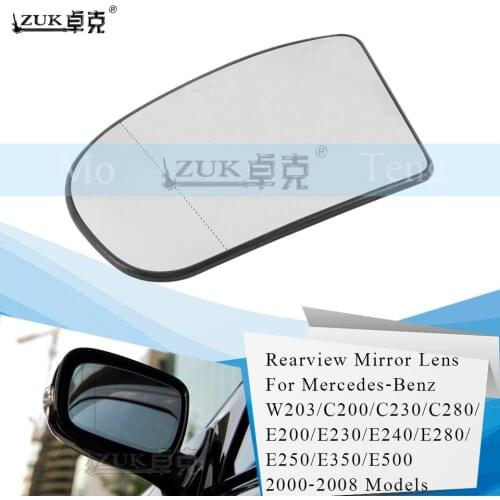 ZUK Heated Rearview Mirror Glass Lens For Mercedes-Benz W203 C200 C230 C280 2000-2007 E200 E230 E240 E280 E250 E350 E500 02-08