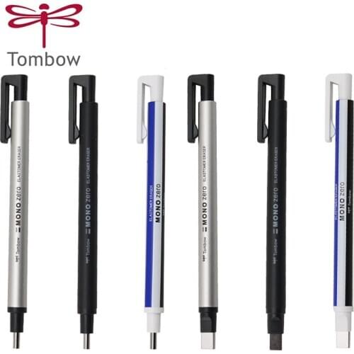 1+5 PcsTOMBOW MONO Zero Eraser Mechanical Eraser Refillable Pen Shape Rubber Press Type Drawing Correction School Stationery