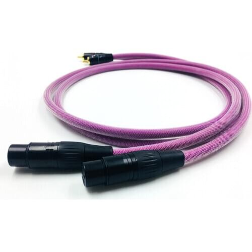 1Pair Hifi XLR Cable Pure OCC Audio Cable XLR Male to Female Audio Cable with XLR Plug Connector