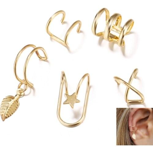 100pcs/lot Punk style Men Women Simple u Ear Cuff Metal Earring With No Pierced