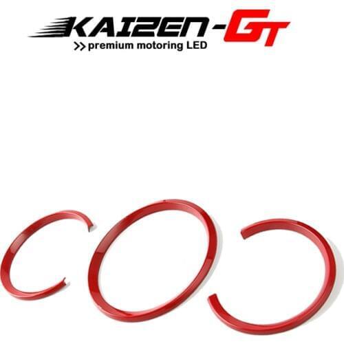 3pcs Red ABS Dashboard Instrument Panel Decorative Ring Cover Trims Sticker For 2014-up Porsche Macan Car Styling Accessories
