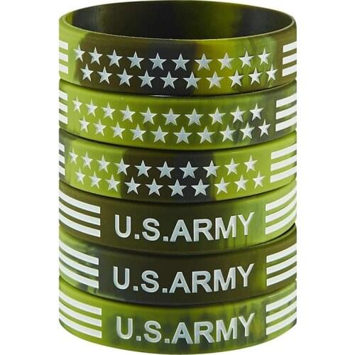 300pcs Motivational Army Green for American Patriots Silicone Bracelets Rubber Wristbands Free Shipping by DHL