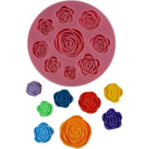 3D diy rose flowers silicone fondant tools silicon fondant mold Jelly Mold cake accessories decorating tool