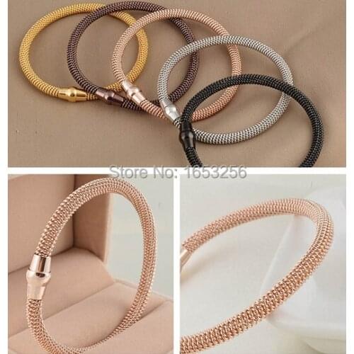 5 Colour For Choose Brand New Womens Jewelry 316L Stainless Steel Wire Open Shape magnetic Bracelet Bangle