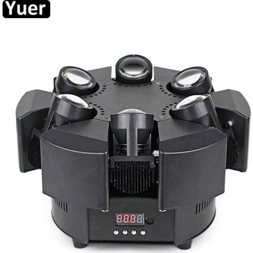 6 Heads Moving Head Beam Light RGBW 4IN1 Floral Color LED Light Projector Unlimited Rotating Patry Disco DJ Stage Effect Lights