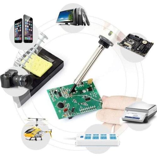 60w Adjustable Temperature Digital Display Soldering Iron Tool Wood Embossing Burning Soldering Pen Set Welding Tips Kit