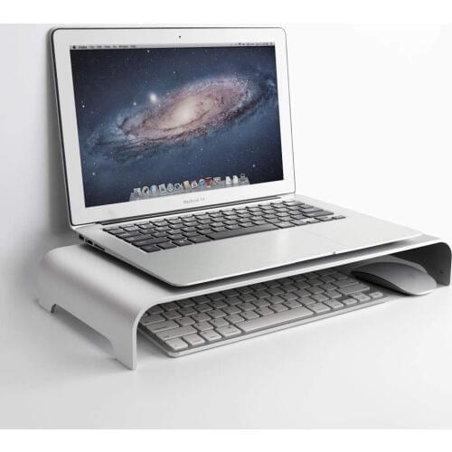 Aluminum Monitor Stand Computer Riser Universal Metal Desktop Stand up to 27 inches Screens for PC, Laptop, iMac, Mac, MacBook