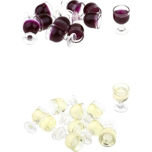 20 Pieces Plastic Wine Glasses Whisky Goblets for 1:12 Dollhouse Kitchen Bar Pub Accessories