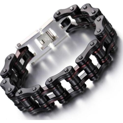New Fashion Jewelry Stainless Steel Biker Motorcycle chain Link Bracelet Bangle for Mens Gifts 16mm 9 inch heavy