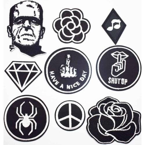 Bruce Lee Marilyn Monroe Marlon Frankenstein Brando Walt Hepburn Iron on Full Embroidered Cloth Patch For Girls Boys Clothes