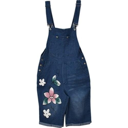 Denim Overalls Pants For Women Jeans Summer Fashion Printed Slim Overall Womens Clothing 2021 Y2K Trouser Femme Jeans For Girls