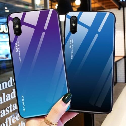 Gradient Tempered Glass Case For Pocophone F1 X3 NFC X2 Redmi Note 10X 4G 9T 9s 10 Pro K20 K30 K30i K40 Mi 11 Para Cover Protect