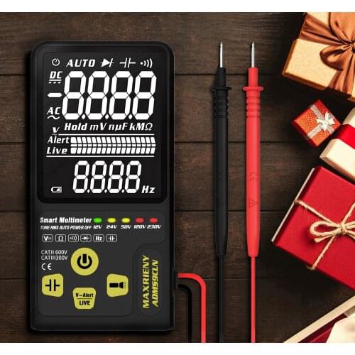 MAXRIENY ADMS9CLN 3.5 Inch Intelligent Automatic Digital Multimeter 9999 Counts Voltage Resistance Frequency Capacitance Meter