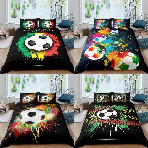 Football Bedding Set 2/3Pcs Duvet Cover & Pillowcase(s) 3D Printed Quilt Cover Home Textile Gift