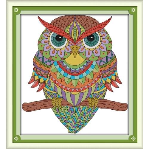 Joy Sunday Owl Patterns Handcrafts 14CT 11CT Counted Printed Cross-stitch Sets Chinese Embroidery Needlework Cross Stitch Kits