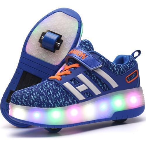 Children Boy Girl Glowing Shoes With light Kids LED Lighted Sneaker Breathable Roller Sneaker Sport casual shoes for Boy