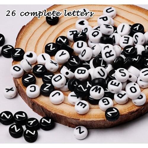 Round Letter Beads Kit, A-Z Alphabet Letter Beads with Open Jump Rings,Jewelry Pendant,Beadin Crystal String for Bracelg Needle