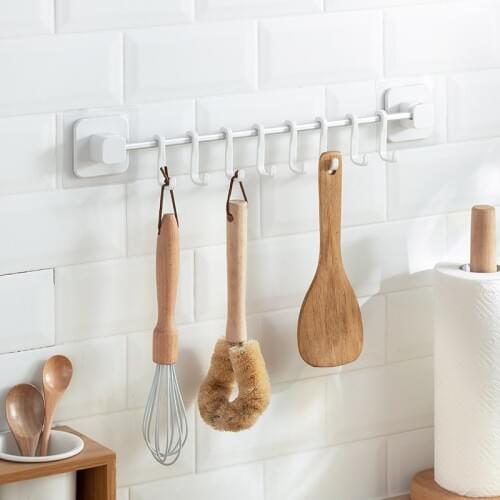 Kitchen Sliding Hooks Utensil Hanger,Wall Mounted Pot Pan Lid Rack Knife Holder Tools,Bathrooth Strong Adhesive Hooks