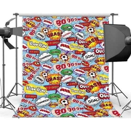 Mehofoto Graffiti Wall Photography Background Boom Pow Photo Backdrop for Photo Booth Studio Folded S-1231