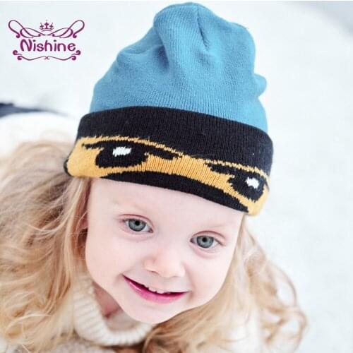 19*18 CM Toddler Fashion Cartoon Pattern Knitting Wool Caps Autumn and Winter Soft Warm Infant Hats Baby Headwear Photo Props