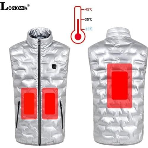 Men Sleeveless Hiking Vests Intelligence Heating Keep Warm Waistcoat Male Fishing Climbing Sports Clothing Outdoor Tops Washable