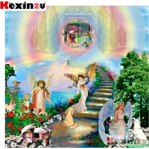 Kexinzu Full 5D DIY Square Diamond Painting"Castle heaven"3D Embroidery Cross Stitch Rhinestone Mosaic Home Decor Gift X0640